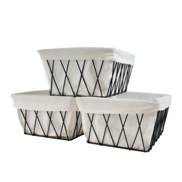 Imagem de Oikos - Kit 3 Cestos Organizadores Multiuso Aramado com Forro