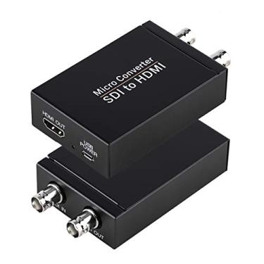 Imagem de ENBUER Conversor SDI para HDMI, adaptador 3G-SDI/HD-SDI/SD-SDI para HDMI, detecção automática de formato SDI para conversor de vídeo HDMI, desembedder de áudio estéreo