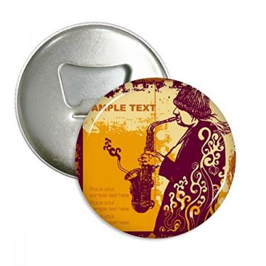 Imagem de Sax Jazz Music Street Culture abridor de garrafas ímã de geladeira emblema multifuncional