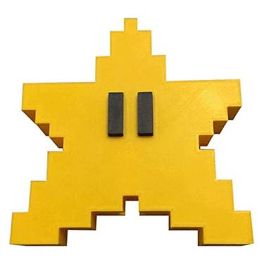 Imagem de Pengzi Topo de Árvore de Natal com Estrela de Pixel 3D, Estrela Dourada, Decoração de Natal Retrô, Amarelo, Inverno