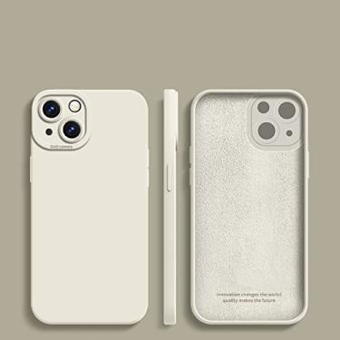 Imagem de Capa de silicone líquido com proteção de armação quadrada para iPhone 14 13 12 MINI 11 Pro XS Max XR X 8 7 Plus SE 2020 Soft Funda Cover,White,For iphone 8 or 7