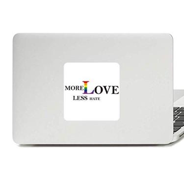 Imagem de LGBT Adesivo de vinil com bandeira de arco-íris mais amor menos ódio para laptop decoração de PC