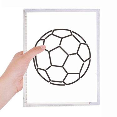 Imagem de Caderno de futebol americano branco preto com folhas soltas diário recarregável de papelaria