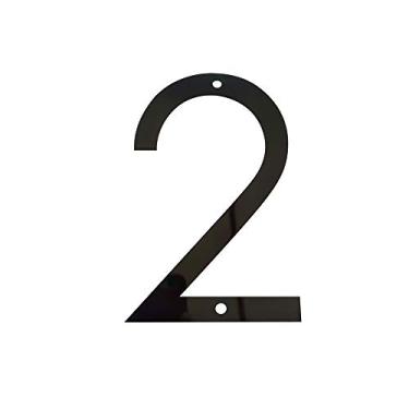 Imagem de Placa de placa flutuante 3D de 12,7 cm de aço inoxidável digital 0-9 portas para casa ao ar livre, portão de hotel, caixa de correio preta, montagem de parafuso, antiferrugem durável