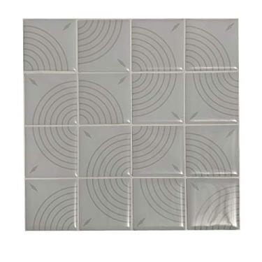 Imagem de Pastilha Adesiva 3D Cinza Labirinto Kit 4 Placas