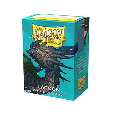 Imagem de 10 Packs Dragon Shield Dual Matte Lagoon Standard Size 100 ct Card Sleeves Display Case
