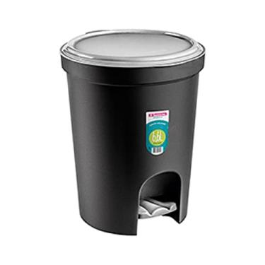 Imagem de Sanremo - Lixeira Plástica Redonda com Pedal, Capacidade de 6.6L, Linha Casablanca
