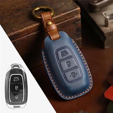 Imagem de UTOYA Chave do carro caso capa titular shell chaveiro proteção, apto para hyundai ix35 2015 2016 2017 2018 2019 2020 2021 acessórios