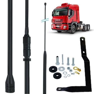 Imagem de Antena Px Prolongador Black Argentina Suporte Dianteiro Carona Iveco Stralis Parafusos Anti-furto