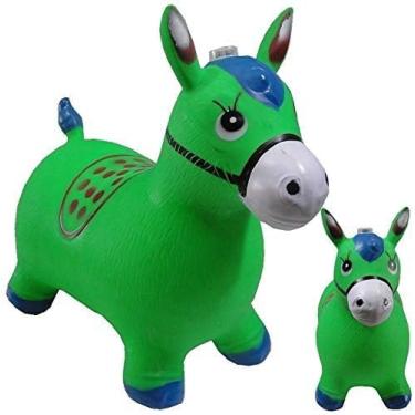 Imagem de KOIX Cavalinho Upa Upa Grande Pula Pula Musical Borracha Resistente Inflável VERDE