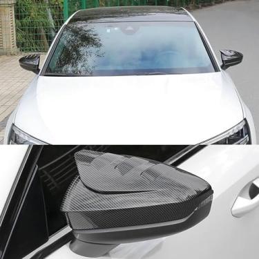 Imagem de LAVIYE Tampa do espelho retrovisor do carro Cap Shell Habitação Lateral Wing Mirror Cover Acessórios do carro de fibra de carbono, para Audi A3 A3L 2021 2022 2023