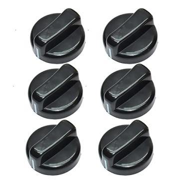 Imagem de 6 peças puxadores de controle de fogão a gás universal de substituição queimador a gás botão de controle de alcance do queimador superior botão de discagem de substituição do forno de fogão
