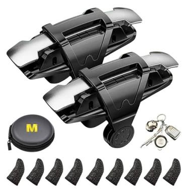 Imagem de Controle de jogo 13 em 1 para celular PUBG/Fortnite/Call of Duty Mobile, gatilhos L1R1 para iPhone e Android com 9 peças de luvas de dedo para jogos móveis