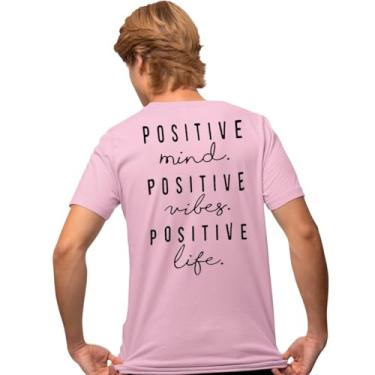 Imagem de Camisa Camiseta Genuine Grit Masculina Estampada Algodão 30.1 Positive Life - GG - Rosa Bebe