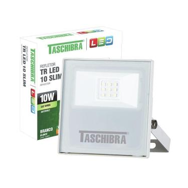 Imagem de Refletor Taschibra Led Tr Slim 10W Luz Verde Branco Bivolt