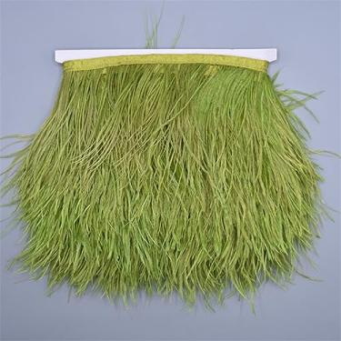 Imagem de 10 metros de penas de avestruz na fita 8-10 cm franja de saia em fita guarnições de penas de avestruz guarnições de costura cor 23