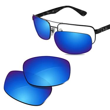 Imagem de Glintbay Lentes de óculos de sol de substituição 100% precisas para Ray-Ban RB3445 64 mm - Espelhado azul gelo polarizado