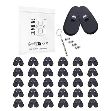 Imagem de Combine8 Almofadas de nariz para óculos, 30 pares de almofadas de nariz pretas de silicone macio com 1 chave de fenda e 4 parafusos para óculos de sol Tincup OX3184/Plier OX5142/Conductor 6