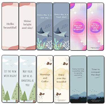 Imagem de Creanoso Marcadores de livro de saudações inspiradoras diárias (5 conjuntos x 6 cartões) – Conjunto de cartas inspiradoras diárias – Cortador de página de livro interessante – Ótimo presente para