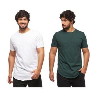 Imagem de Kit 02 Camisetas Longline Mnaga Curta Masculina Oversized C1-Masculino