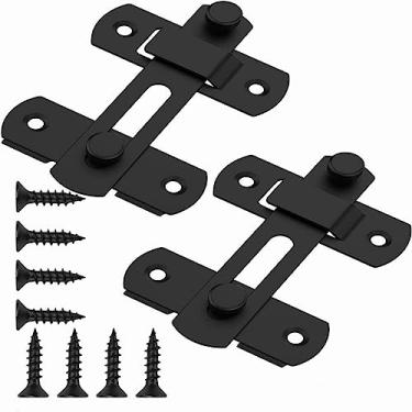 Imagem de Fechadura de porta de celeiro deslizante, 2 peças grandes de travas de portão de aço inoxidável, trava de trava de segurança para armário de vinho, banheiro, ao ar livre, garagem, jardim, porta de