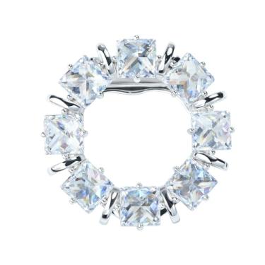 Imagem de Cachecol feminino de cristal, flor, cachecol, fivela, suporte de xale, anel, cachecóis, cardigã, clipes de círculo aberto, broche multifuncional, joias, Cristal Metal Cristal Metal imitação de