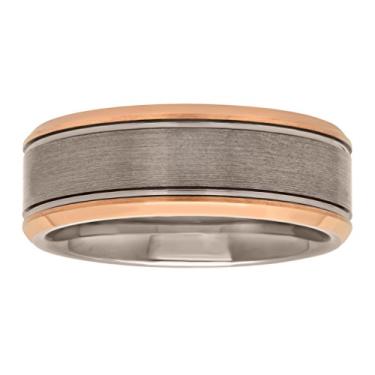 Imagem de Steel Nation Jewelry Coleção masculina de aliança contemporânea de carboneto de tântalo de 8 mm - escolha de designs e cores, One Size, Metal, Sem pedra preciosa