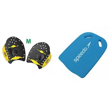 Imagem de Kit Natação Speedo Palmar Power Paddles + Prancha Swim (Palmar M (media intensidade) prancha azul)