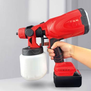 Imagem de Pulverizador de tinta elétrico de 850 W, pistola de pintura de alta pressão sem fio com 4 bicos e 2 baterias, pistola de pulverização automática portátil com recipiente de tinta de 700 ml, p