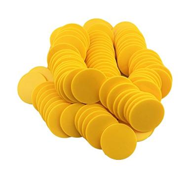 Imagem de Smartdealspro conjunto de 100 fichas de pôquer opacas de 3,8 cm de plástico com caixa de armazenamento, Amarelo