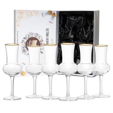 Imagem de Conjunto de 6 copos Grappa de cristal de 85 g da The Wine Savant - Post Dinner Drinks, formato de tulipa italiana, copos de degustação, perfeitos para cheirar e beber, copos para absinto, aperol,