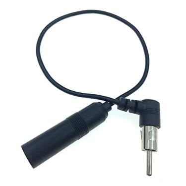 Imagem de RedYutou Antena de rádio veicular universal DIN macho para fêmea carro áudio modificado DVD navegação CD Player rádio antena cabo de conversão 14 polegadas/35 cm