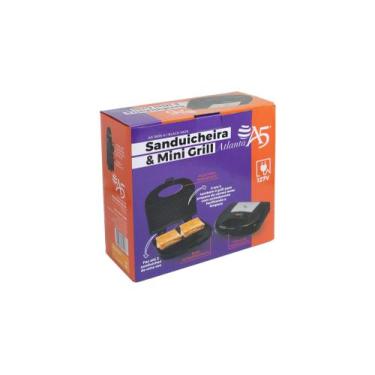Imagem de Sanduicheira E Grill Elétrico 2 Chapas Antiaderente - A5, 220V
