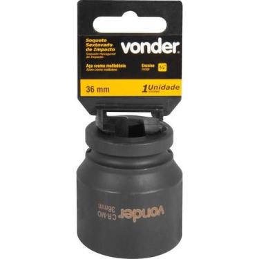 Imagem de Soquete Sextavado Impacto Encaixe 3/4" 36mm Aço Cromo Vonder