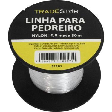 Imagem de Linha P/ Pedreiro Nylon Lisa 0,8MMx50M Branca C/ 2 Tradestar