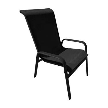 Imagem de Cadeira Gourmet Mônica Em Alumínio Preto - GUIMARAES STORE
