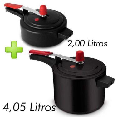 Imagem de Kit 2 Panelas de Pressão Anti Aderente 2,05lt e 4,05lt - Eirilar