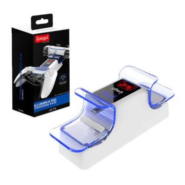 Imagem de Base Carregador Duplo Compatível com Controle Manete Ps5 Dock com Indi