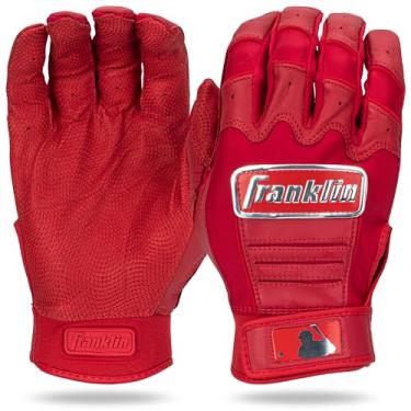 Imagem de Franklin Sports CFX Pro Luva de rebatedor vermelha cromada, juvenil grande - luva oficial da MLB, couro premium, colorida, flexível, ajuste tectônico, fecho de gancho, unissex para adultos,