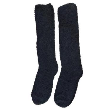 Imagem de Meia Pelúcia Masculino 3/4 Cano Alto Longa Inverno Adulto Grande Lisa 