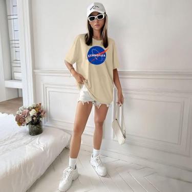 Imagem de Camisa Camiseta Feminina Estampada Nasa Economia 100% Algodão Fio 30.1