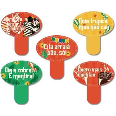 Imagem de Kit Placas Festa Junina Frases Arraia Divertidas 5 pçs - Art Print