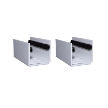 Imagem de 02 Guia U - Externo Ajustável Para Porta De Correr - Branco - Perfil C