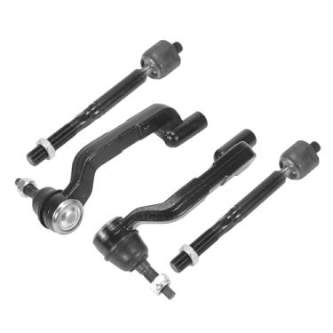 Imagem de X AUTOHAUX Kit de terminais de direção externos dianteiros internos 4 peças para Chrysler 300 2011 5.7L para Dodge Charger 2011-2014 Drag Link