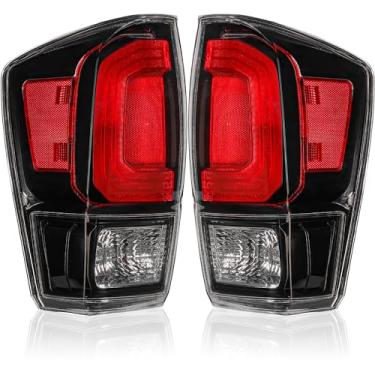 Imagem de Tektend Conjunto de luz traseira de freio traseiro compatível com lâmpadas traseiras Tacoma 2016-2023 2016 2017 2018 2019 2020 2021 2022 2023 Tacoma lanternas traseiras de substituição original, lado
