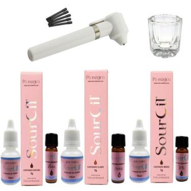 Imagem de Kit Design Sobrancelha 3 Henna Veganas Premium Sourcil + Mixer Mistura