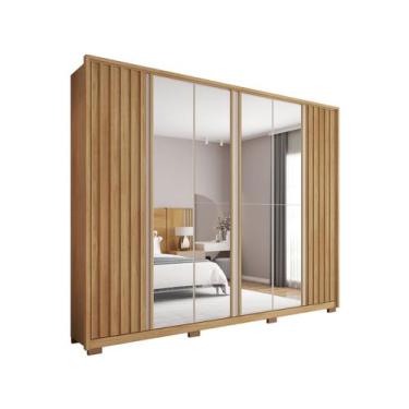 Imagem de Guarda-roupa Casal com Espelho 6 Portas 6 Gavetas Caemmun Apollo, Buri