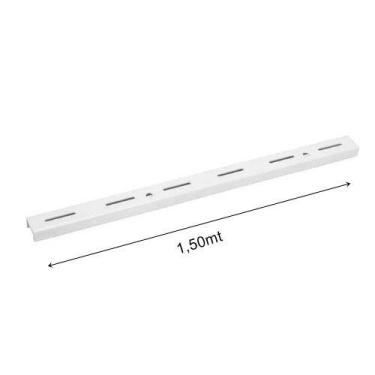 Imagem de Trilho Cremalheira De Aço Branco P/ Prateleira 1,5mt Fico - KALA