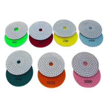 Imagem de 7 Disco Lixa Diamantado Polimento Granito Mármore Vidro 100mm - Diaman