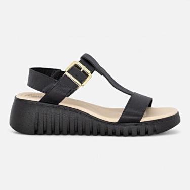 Imagem de Sandalia Ortopedica Modare Anabela Ultra Conforto Feminina, Preto, 37